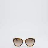 Cartier Panthère de Cartier Tortoiseshell Oval Sunglasses With Gold Metal Panther Detail and Graduated Brown Lenses RRP £750