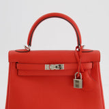 Hermès Kelly 25cm Retourne Bag in Capucine Togo Leather with Palladium Hardware