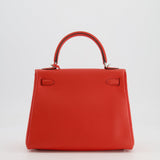 Hermès Kelly 25cm Retourne Bag in Capucine Togo Leather with Palladium Hardware