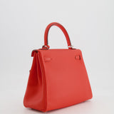 Hermès Kelly 25cm Retourne Bag in Capucine Togo Leather with Palladium Hardware