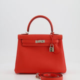 Hermès Kelly 25cm Retourne Bag in Capucine Togo Leather with Palladium Hardware