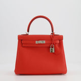 Hermès Kelly 25cm Retourne Bag in Capucine Togo Leather with Palladium Hardware