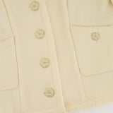 Chanel Cream Wool Jacket with Textured CC Button Details Size FR 38 (UK 10)