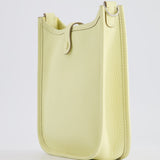 Hermès Mini Evelyne Bag in Jaune Milton Clemence Leather with Palladium Hardware