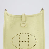 Hermès Mini Evelyne Bag in Jaune Milton Clemence Leather with Palladium Hardware