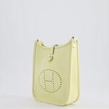 Hermès Mini Evelyne Bag in Jaune Milton Clemence Leather with Palladium Hardware