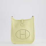 Hermès Mini Evelyne Bag in Jaune Milton Clemence Leather with Palladium Hardware