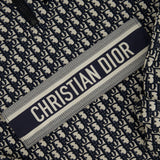 Christian Dior Hooded Anorak in Blue & Ecru Technical Taffeta Jacquard with Dior Oblique Motif Size XS (Size UK 6) RRP £3,100