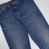 Chanel Printed Straight Leg Jeans with CC Belt Holes Detail Size FR 36 (UK 8)