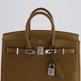 Hermès Birkin Retourne 25cm Bag in Alezan Togo Leather with Palladium Hardware