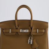 Hermès Birkin Retourne 25cm Bag in Alezan Togo Leather with Palladium Hardware