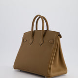 Hermès Birkin Retourne 25cm Bag in Alezan Togo Leather with Palladium Hardware