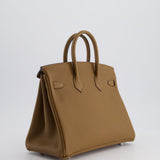 Hermès Birkin Retourne 25cm Bag in Alezan Togo Leather with Palladium Hardware