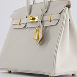 Hermès Birkin Retourne 25cm Bag in Gris Pale Togo Leather with Gold Hardware