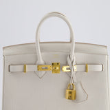 Hermès Birkin Retourne 25cm Bag in Gris Pale Togo Leather with Gold Hardware