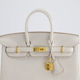 Hermès Birkin Retourne 25cm Bag in Gris Pale Togo Leather with Gold Hardware