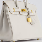 Hermès Birkin Retourne 25cm Bag in Gris Pale Togo Leather with Gold Hardware