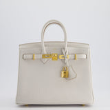 Hermès Birkin Retourne 25cm Bag in Gris Pale Togo Leather with Gold Hardware