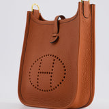 Hermès Mini Evelyne Bag in Cuivre Clemence Leather with Gold Hardware