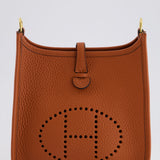 Hermès Mini Evelyne Bag in Cuivre Clemence Leather with Gold Hardware