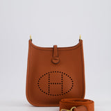 Hermès Mini Evelyne Bag in Cuivre Clemence Leather with Gold Hardware