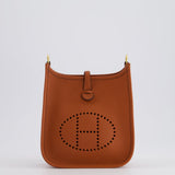 Hermès Mini Evelyne Bag in Cuivre Clemence Leather with Gold Hardware