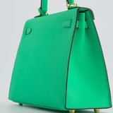 *HOT* Hermes Kelly Sellier 25cm Bag in Vert Comics Epsom Leather and Gold Hardware