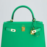 *HOT* Hermes Kelly Sellier 25cm Bag in Vert Comics Epsom Leather and Gold Hardware