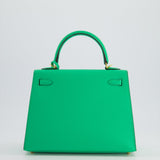 *HOT* Hermes Kelly Sellier 25cm Bag in Vert Comics Epsom Leather and Gold Hardware