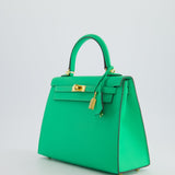 *HOT* Hermes Kelly Sellier 25cm Bag in Vert Comics Epsom Leather and Gold Hardware