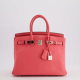 Hermès Birkin 25cm Bag in Rose Lipstick Togo Leather with Palladium Hardware