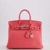 Hermès Birkin 25cm Bag in Rose Lipstick Togo Leather with Palladium Hardware