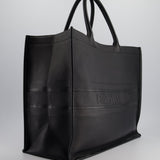 Christian Dior Black Large Book Tote in Calfskin Leather