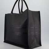 Christian Dior Black Large Book Tote in Calfskin Leather