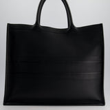 Christian Dior Black Large Book Tote in Calfskin Leather