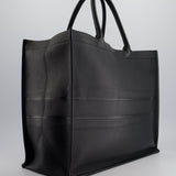 Christian Dior Black Large Book Tote in Calfskin Leather