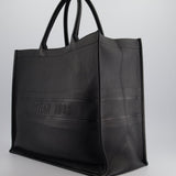 Christian Dior Black Large Book Tote in Calfskin Leather