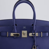 Hermès Birkin 30cm Retourne Bag in Bleu Brighton Togo Leather With Palladium Hardware