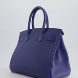 Hermès Birkin 30cm Retourne Bag in Bleu Brighton Togo Leather With Palladium Hardware