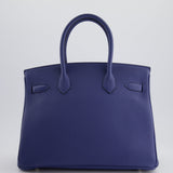 Hermès Birkin 30cm Retourne Bag in Bleu Brighton Togo Leather With Palladium Hardware