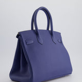 Hermès Birkin 30cm Retourne Bag in Bleu Brighton Togo Leather With Palladium Hardware