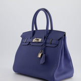 Hermès Birkin 30cm Retourne Bag in Bleu Brighton Togo Leather With Palladium Hardware