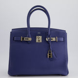 Hermès Birkin 30cm Retourne Bag in Bleu Brighton Togo Leather With Palladium Hardware