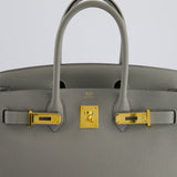 Hermès Birkin 30cm Retourne Bag in Gris Mourette Togo Leather With Gold Hardware