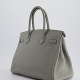 Hermès Birkin 30cm Retourne Bag in Gris Mourette Togo Leather With Gold Hardware