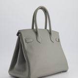 Hermès Birkin 30cm Retourne Bag in Gris Mourette Togo Leather With Gold Hardware