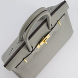 Hermès Birkin 30cm Retourne Bag in Gris Mourette Togo Leather With Gold Hardware