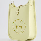 Hermès Mini Evelyne Bag in Jaune Milton Clemence Leather with Palladium Hardware