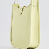 Hermès Mini Evelyne Bag in Jaune Milton Clemence Leather with Palladium Hardware