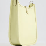 Hermès Mini Evelyne Bag in Jaune Milton Clemence Leather with Palladium Hardware